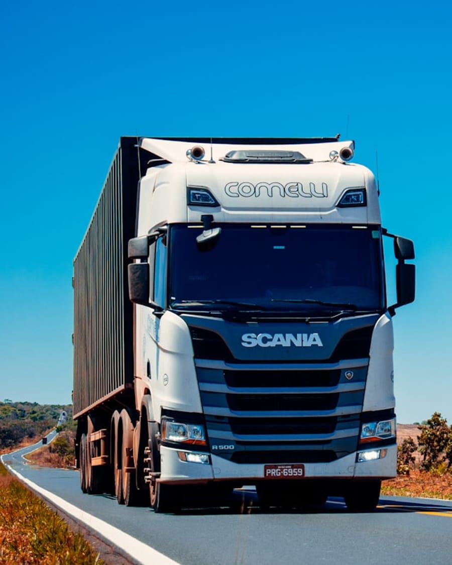 Auto-transport hauler on the open road